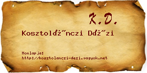 Kosztolánczi Dézi névjegykártya